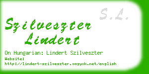 szilveszter lindert business card